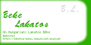 beke lakatos business card